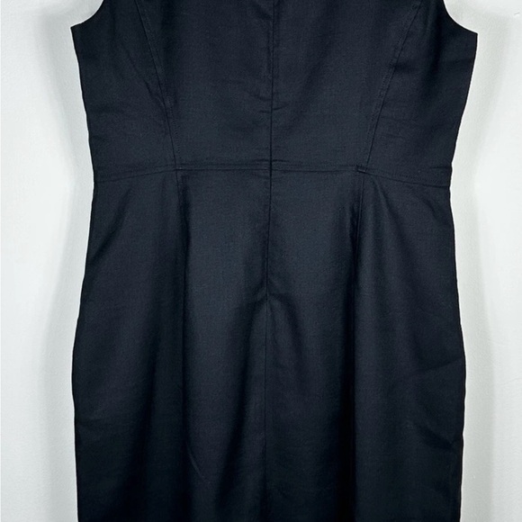 J Crew Resume Linen Sheath Dress 8 Black NWT Academia Career Work L6602 Office - Picture 5 of 9